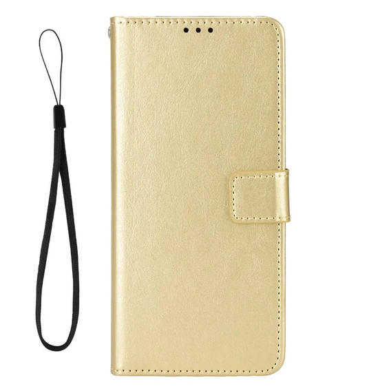 Откидной чехол для Motorola Edge 50 Neo / Motorola ThinkPhone 25, Crazy Horse Wallet, золотой