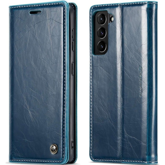 Флип-кейс CASEME для Samsung Galaxy S21 FE, Waxy Textured, синий