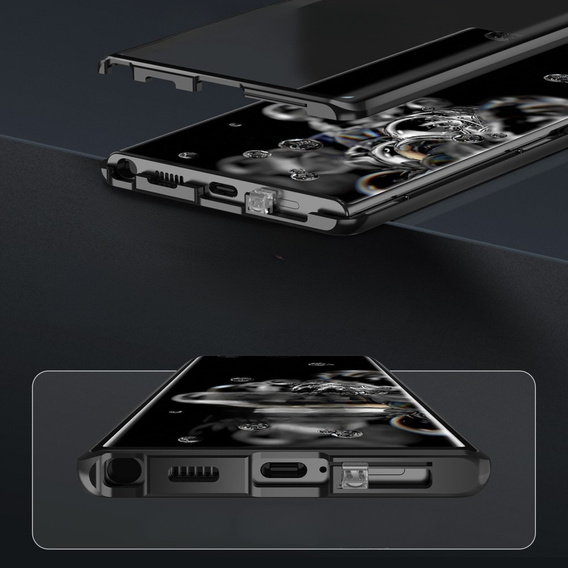 Чехол для Samsung Galaxy S23 Plus, Magnetic Dual Glass, чёрный