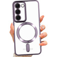 Чехол для Samsung Galaxy S23, Electro MagSafe, фиолетовый + стекло для экрана