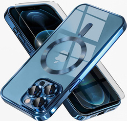 Чохол для iPhone 12 Pro, Electro MagSafe, м'яти + Скло на екран