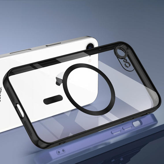 Чехол для iPhone 7 / 8, Electro MagSafe, чёрный + стекло для экрана