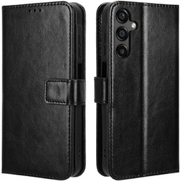 Футляр з клапаном для Samsung Galaxy M55 5G, Crazy Horse Wallet, чорний