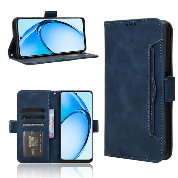 Футляр з клапаном для Oppo A60, Card Slot, темно-синій