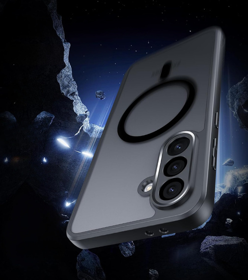 Чехол для Samsung Galaxy A36, для MagSafe, ERBORD Matt Case, чёрный + стекло для экрана