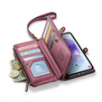 Чехол CASEME для Samsung Galaxy A55 5G, RFID Leather Wallet, с плечевым ремнем, красный