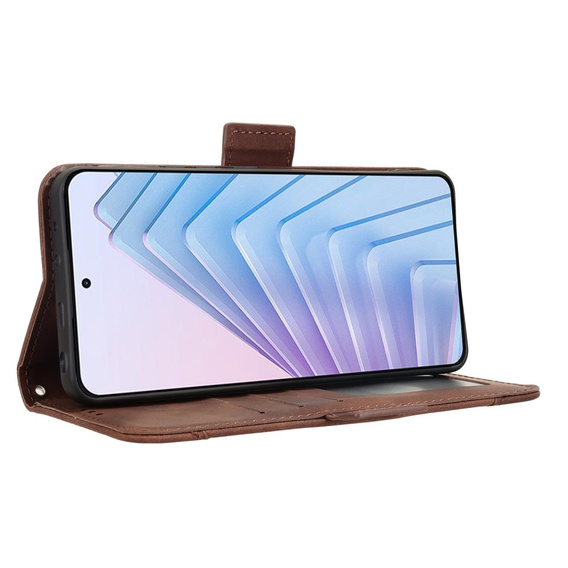 Футляр з клапаном для Xiaomi Redmi Note 14 4G, Card Slot, коричневий