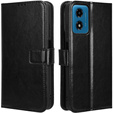 Откидной чехол для Motorola Moto E14, Crazy Horse Wallet, чёрный