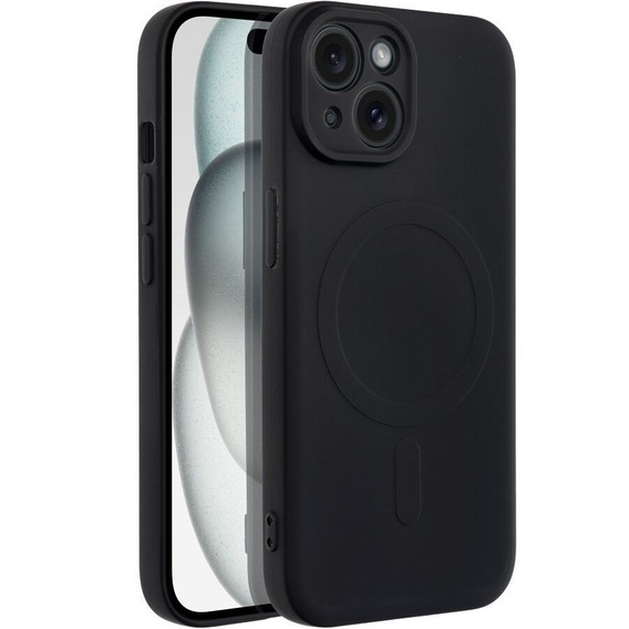ERBORD Чехол Silicone Mag Cover для iPhone 15 Plus, чёрный
