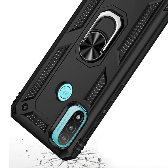 Броньований Чoхол до Motorola Moto E20/E30/E40, Nox Case Ring, чорний
