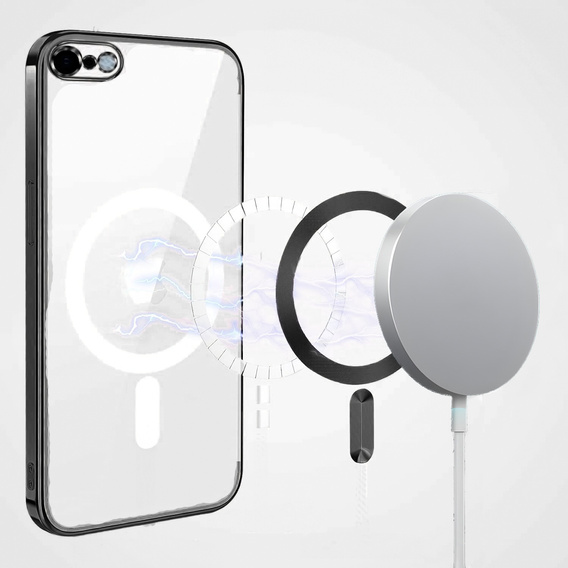 Чохол для iPhone 7 Plus / 8 Plus, Electro MagSafe, чорний + Скло на екран