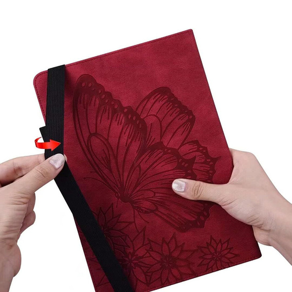 Чехол до Lenovo Tab M9, Wallet Pen Slot, butterflies, коричневый