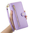 Откидной чехол для Samsung Galaxy S24 FE, Wallet Zipper Pocket, фиолетовый