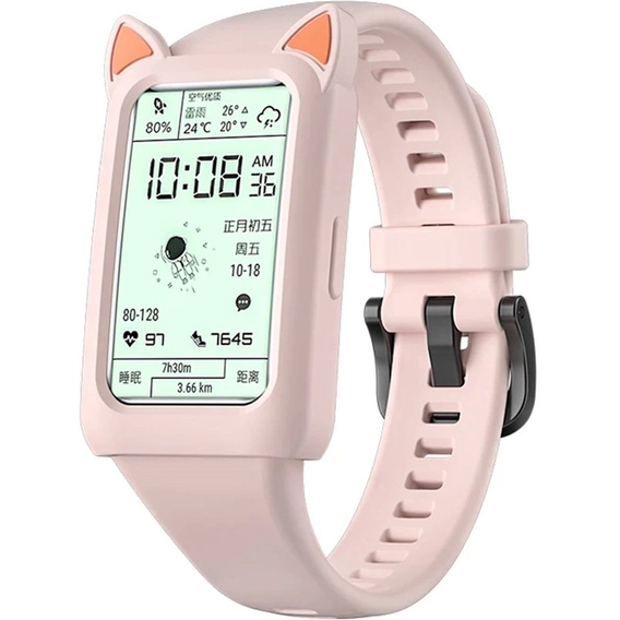 Силиконовый чехол CAT EARS для Huawei Honor Band 6/7, Pink