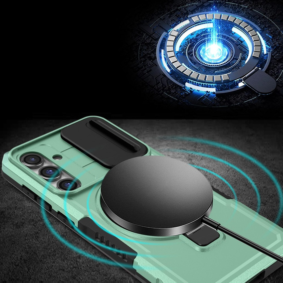 Бронированный чехол для Samsung Galaxy S23 FE, CamShield MagSafe, зелёный