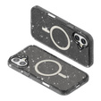 Чехол для iPhone 17, для MagSafe, глиттер, полупрозрачный черный