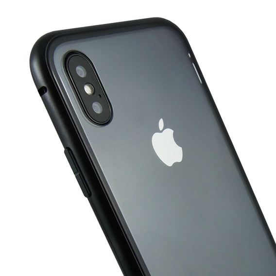 Скляний чохол з магнітною кришкою для iPhone XS Max-Black