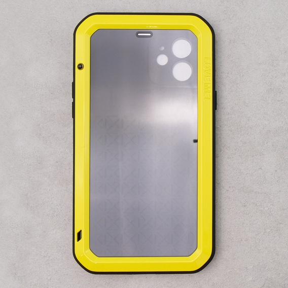 Чехол Love Mei до iPhone 12, armored with glass, жёлтый