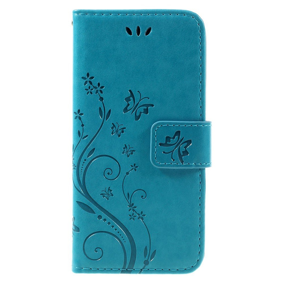 Откидной чехол для iPhone 7/8/SE 2020/SE 2022, Butterfly Flower, синий