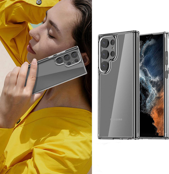 Чехол до Samsung Galaxy S23 Ultra, Fusion Hybrid, прозрачный