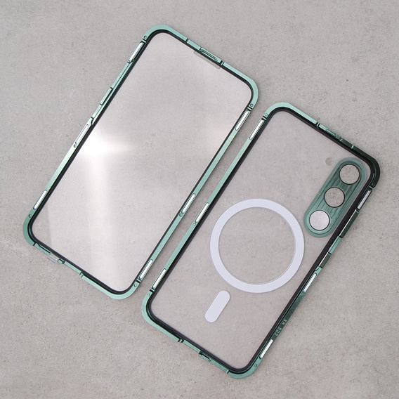 Магнітний чохол Dual Glass MagSafe для Samsung Galaxy S23, зелений