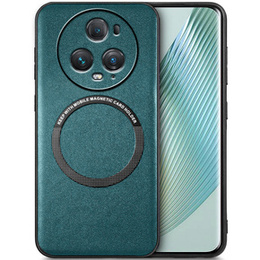 Чехол до Honor Magic 5 Pro, Leather Hybrid MagSafe, зелёный