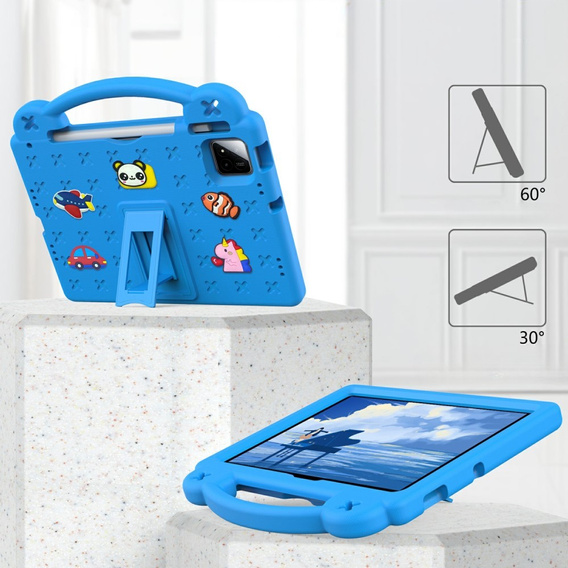 Детский чехол для Xiaomi Pad 7 / 7 Pro, Cute Patterns, с подставкой, синий