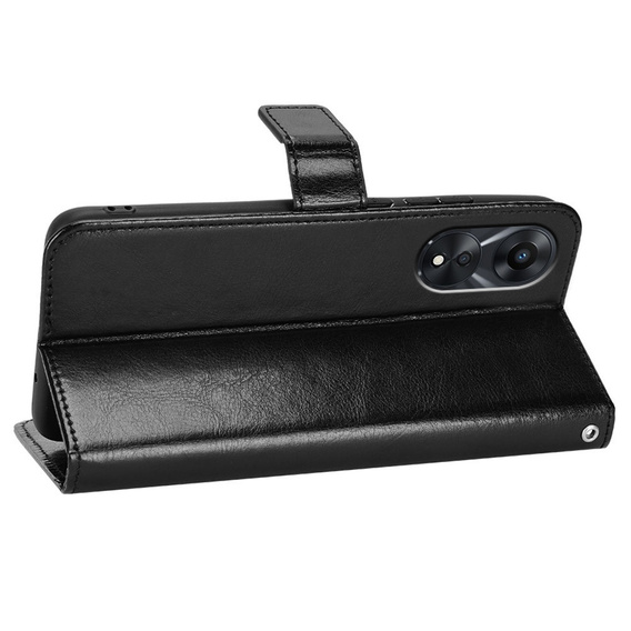 Футляр з клапаном для Oppo A78 5G, Crazy Horse Wallet, чорний