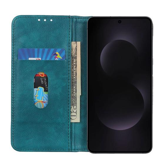 Чохол-фліп для Samsung Galaxy S25 Edge, Split Leather, зелений
