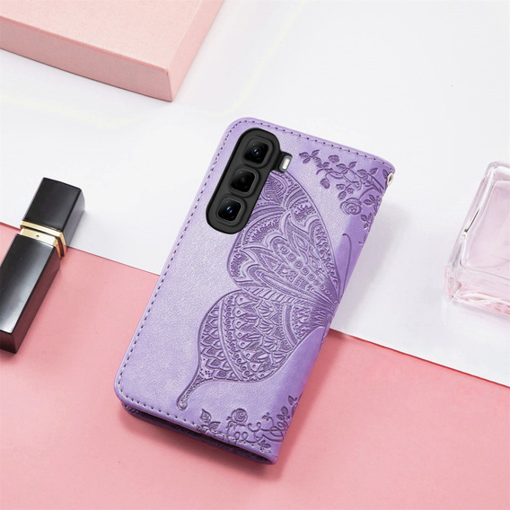 Чохол-книжка для Infinix Hot 50 4G, Butterfly, фіолетовий