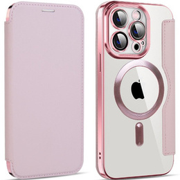Чохол-книжка для iPhone 13 Pro, RFID Wallet MagSafe CamShield, рожевий