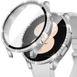 2в1 чехол и защитное стекло для часов Samsung Galaxy Watch 5 44mm, Silver