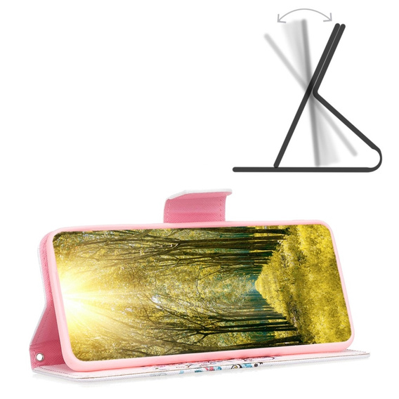 Откидной чехол для Motorola Moto G53 5G / G23 / G13, Wallet, colorful tree, белый
