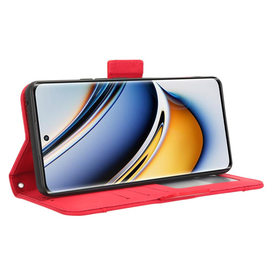 Футляр з клапаном для Realme 11 Pro 5G / Pro+ 5G, Card Slot, червоний