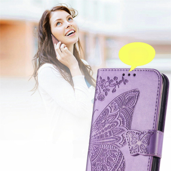 Чохол-книжка для Motorola Edge 50 Ultra, Butterfly, фіолетовий