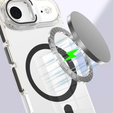 Чехол для iPhone Air, для MagSafe, с подставкой, прозрачный с черными вставками