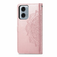 Откидной чехол для Motorola Moto G24 / G24 Power / G04, Mandala, розовый