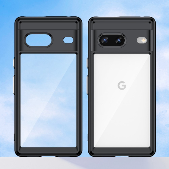 Чохол для Google Pixel 7 5G, Fusion Hybrid, із захистом камери, прозорий / чорний