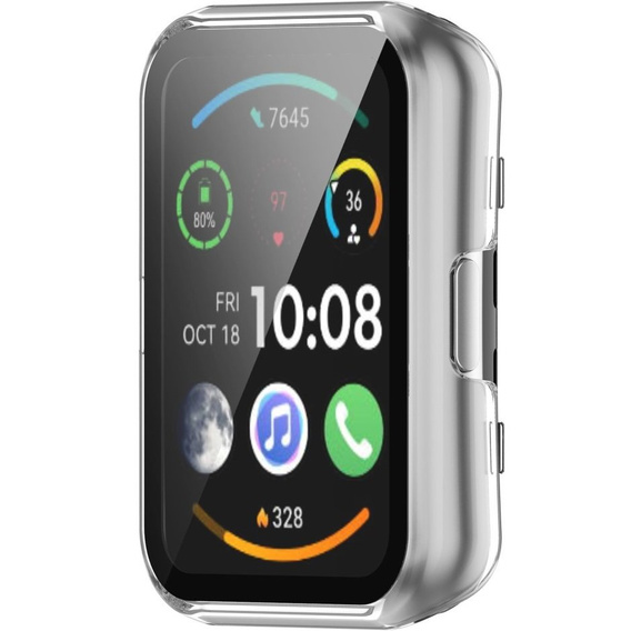 Силиконовый футляр со встроенным защитным стеклом до Huawei Watch Fit 2, Clear