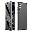 Чохол для Samsung Galaxy S23, Magnetic Dual Glass, сріблястий