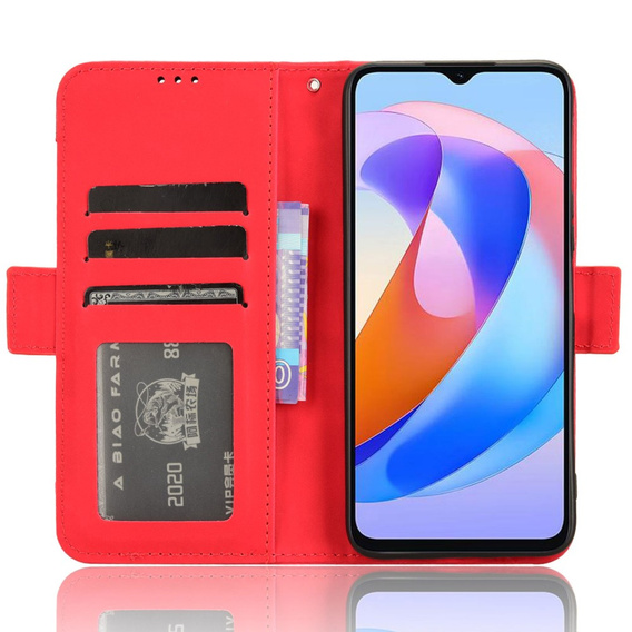 Откидной чехол для Honor Magic 6 Lite 5G, Card Slot, красный