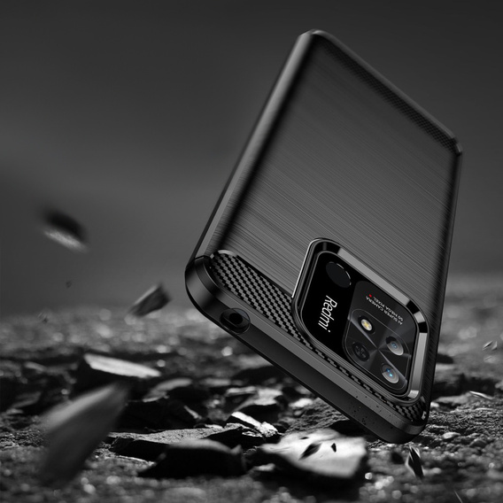 Чехол до Xiaomi Redmi 10C, Carbon, чёрный
