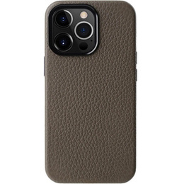 Чохол MELKCO для iPhone 15 Pro Max, шкіра для MagSafe, сірий