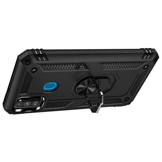 Бронированный Чехол до Samsung Galaxy M21, Nox Case Ring, чёрный