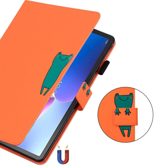 Чехол для Lenovo Tab M10 Plus 10.6 Gen 3, с клапаном, animal, оранжевый
