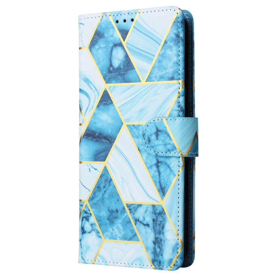 Откидной чехол для Xiaomi Redmi Note 13 Pro 4G / Xiaomi Redmi Note 14S / Xiaomi Poco M6 Pro 4G, Wallet, Marble синий
