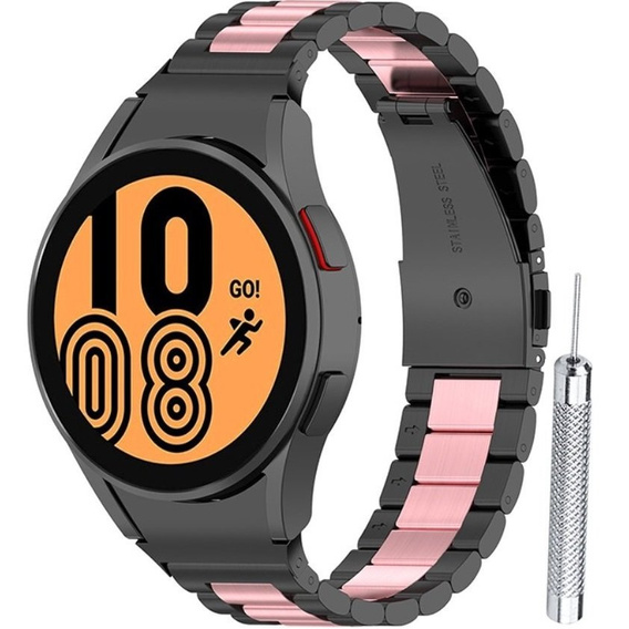 Браслет Stainless для  Samsung Galaxy Watch 4 / 4 Classic - Black/Pink