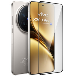 Закаленное стекло 3D для Vivo X200 Pro 5G, чёрная рама