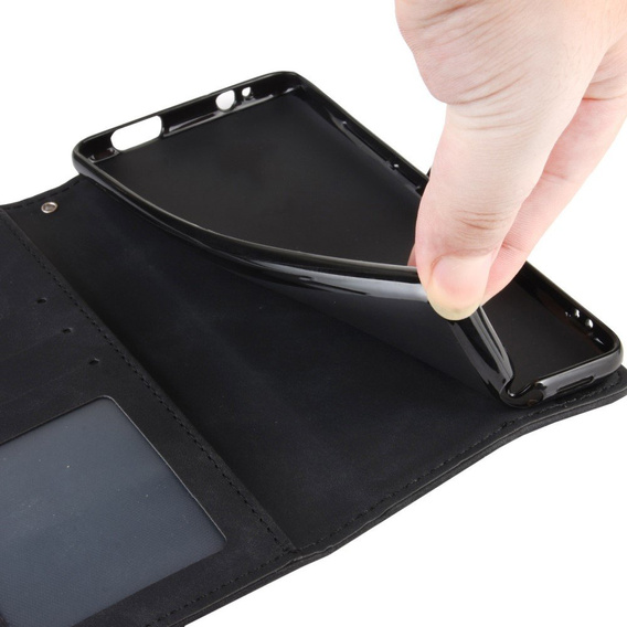 Футляр з клапаном для LG Velvet, Card Slot, чорний