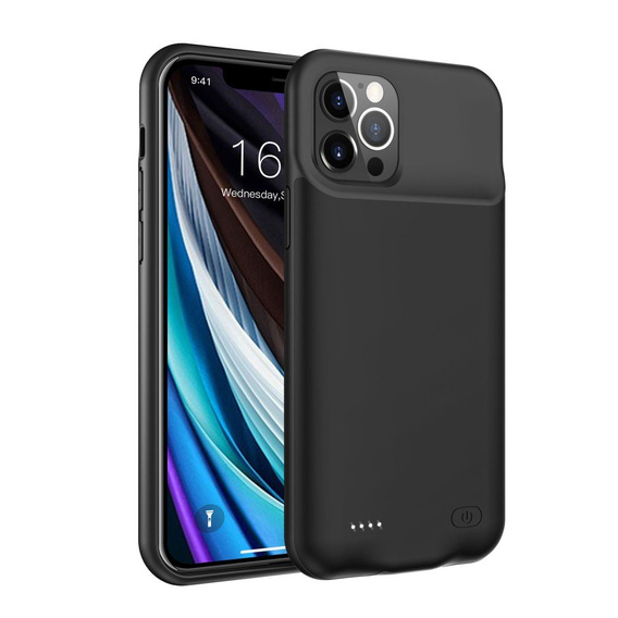 Чехол с батареей 6500mAh до iPhone 12 / 12 Pro, Black